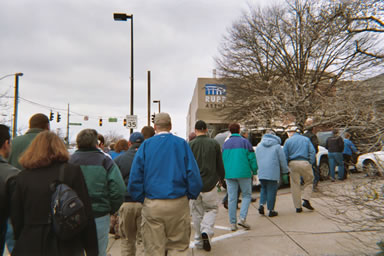 Walking to Rupp Arena.