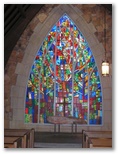 Stained glass inside the chapel