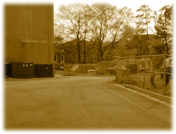 [The crash site, taken in 2001. The gate is long gone.]